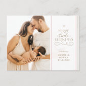 Vrolijk kerstfeestdag geboorteaankondiging briefkaart (Voorkant)