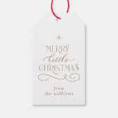 Vrolijk kerstfeestdag geboorteaankondiging cadeaulabel (Voorkant)