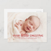 Vrolijk kerstfeestdag geboorteaankondiging feestdagenkaart (Voorkant / Achterkant)