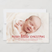 Vrolijk kerstfeestdag geboorteaankondiging feestdagenkaart (Voorkant)