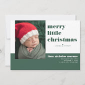 Vrolijk kerstfeestdag geboorteaankondiging feestdagenkaart (Voorkant)