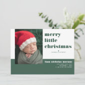 Vrolijk kerstfeestdag geboorteaankondiging feestdagenkaart (Staand voorkant)
