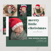 Vrolijk kerstfeestdag geboorteaankondiging feestdagenkaart (Voorkant / Achterkant)