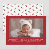 Vrolijk kerstfeestdag geboorteaankondiging feestdagenkaart (Voorkant / Achterkant)