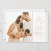 Vrolijk kerstfeestdag geboorteaankondiging feestdagenkaart (Voorkant)