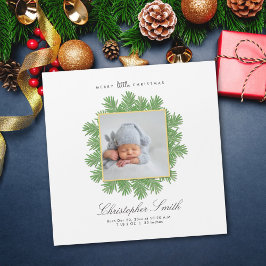 Vrolijk kerstfeestdag geboorteaankondiging magnetische uitnodiging