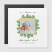 Vrolijk kerstfeestdag geboorteaankondiging magnetische uitnodiging (Voorkant / Achterkant)