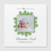 Vrolijk kerstfeestdag geboorteaankondiging magnetische uitnodiging (Voorkant)