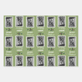 Vrolijk kerstfeestelijk Gepersonaliseerd foto - gr Inpakpapier Vel (Voorkant 3)