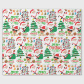 Vrolijk kerstfeestelijk inpakpapier (Vlak)