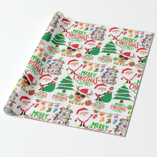 Vrolijk kerstfeestelijk inpakpapier