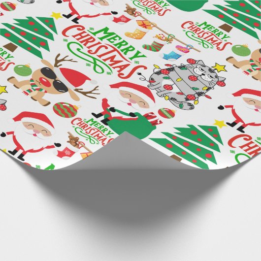 Vrolijk kerstfeestelijk inpakpapier (Hoek)