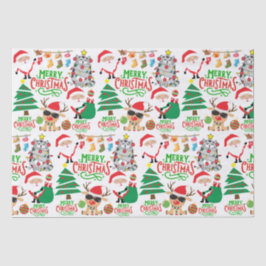 Vrolijk kerstfeestelijk inpakpapier tissuepapier