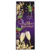 Vrolijk kerstfeestelijk Paars en goud Wijn Cadeautas (Achterkant)