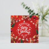 Vrolijk kerstfeestelijke kerstdecorratie feestdagenkaart (Staand voorkant)