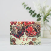 Vrolijk kerstfeestelijke kerstdecorratie feestdagenkaart (Staand voorkant)