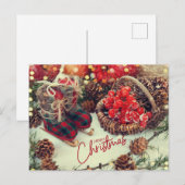 Vrolijk kerstfeestelijke kerstdecorratie feestdagenkaart (Voorkant / Achterkant)