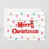 Vrolijk kerstfeestelijke lichten met Kerstmis Feestdagenkaart (Voorkant / Achterkant)