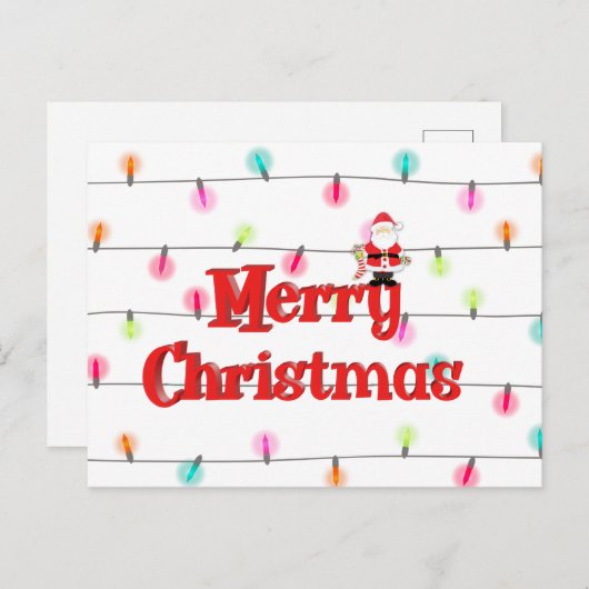 Vrolijk kerstfeestelijke lichten met Kerstmis Feestdagenkaart (Voorkant / Achterkant)