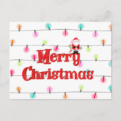 Vrolijk kerstfeestelijke lichten met Kerstmis Feestdagenkaart (Voorkant)