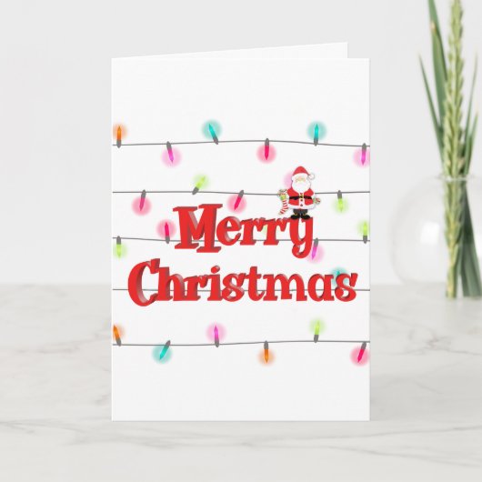 Vrolijk kerstfeestelijke lichten met Kerstmis Kaart (Voorkant)