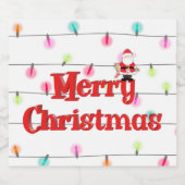 Vrolijk kerstfeestelijke lichten met Kerstmis Likeurfles Etiket (Enkel label)