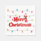 Vrolijk kerstfeestelijke lichten met Kerstmis Servet (Voorkant)