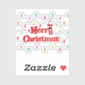 Vrolijk kerstfeestelijke lichten met Kerstmis Sticker (Vel)
