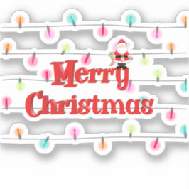 Vrolijk kerstfeestelijke lichten met Kerstmis Sticker