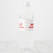 Vrolijk kerstfeestelijke lichten met Kerstmis Waterfles Etiket (Achterkant)