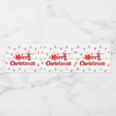 Vrolijk kerstfeestelijke lichten met Kerstmis Waterfles Etiket (Enkel label)