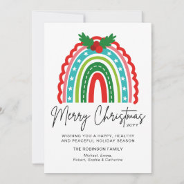 Vrolijk kerstfeestelijke regenboog Holly Modern