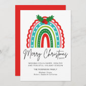 Vrolijk kerstfeestelijke regenboog Holly Modern (Voorkant / Achterkant)