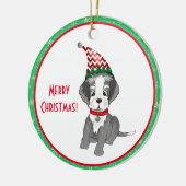 Vrolijk kerstfeestje Schnauzer Puppy Keramisch Ornament (Links)