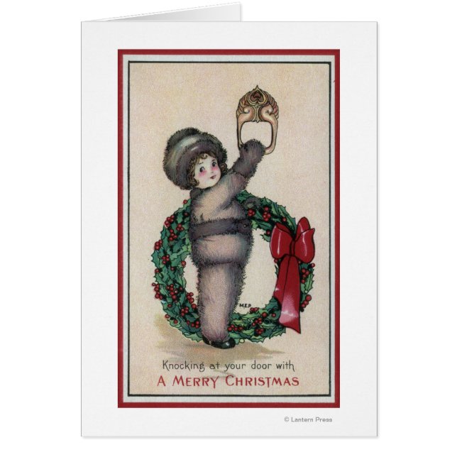 Vrolijk kerstfeestKid die met een Wreater knoopt (Voorkant)