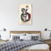 Vrolijk kerstfeestKid die met een Wreater knoopt Canvas Afdruk (Insitu (Slaapkamer))