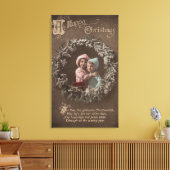 Vrolijk kerstfeestKleine Kinder beugeling Canvas Afdruk (Insitu (Woonkamer))