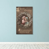 Vrolijk kerstfeestKleine Kinder beugeling Canvas Afdruk (Insitu (Houten vloer))