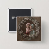 Vrolijk kerstfeestKleine Kinder beugeling Vierkante Button 5,1 Cm (Voorkant /achterkant)