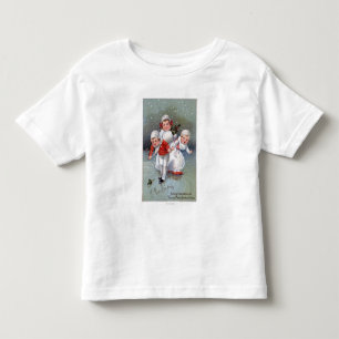 Vrolijk kerstfeestKleine Kinder ijsschaatsen Kinder Shirts