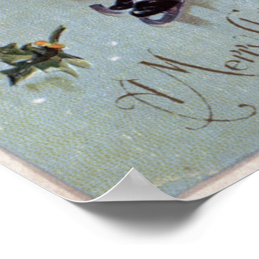 Vrolijk kerstfeestKleine Kinder ijsschaatsen Poster (Hoek)