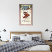 Vrolijk kerstfeestKoeskoeling Canvas Afdruk (Insitu (Slaapkamer))