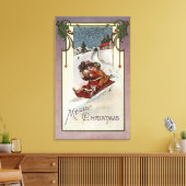 Vrolijk kerstfeestKoeskoeling Canvas Afdruk (Insitu (Woonkamer))