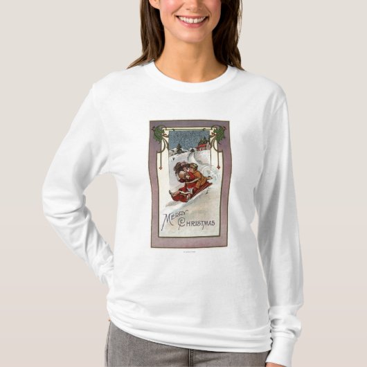 Vrolijk kerstfeestKoeskoeling T-shirt (Voorkant)