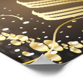Vrolijk kerstfeestmaal, Earthtone Brown en Gold Poster (Hoek)