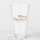 Vrolijk kerstfeestmaal Gold Glitter - Aangepast Glas (Voorkant)