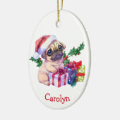 Vrolijk kerstfeestmaal keramisch ornament (Links)