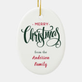 Vrolijk kerstfeestmaal keramisch ornament (Achterkant)