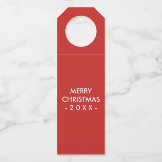 Vrolijk kerstfeestmaal Label | wit rood (Voorkant)