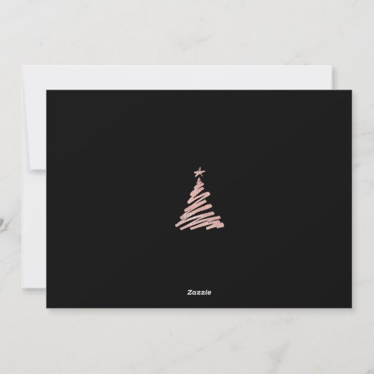 Vrolijk kerstfeestmaal Roos Gold Foil en Black Feestdagenkaart (Achterkant)